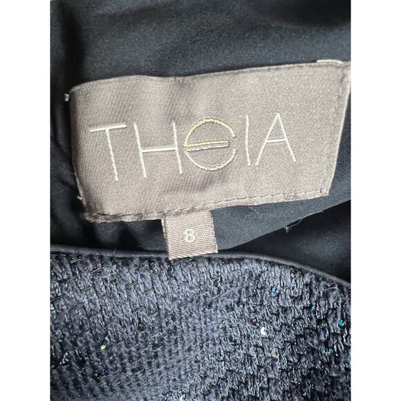 Theia Size 8 Blue Mini Dress Sequins - Picture 4 of 4